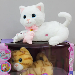عروسک رباتیک گربه موزیکال با بچه CAT PETS 93381E